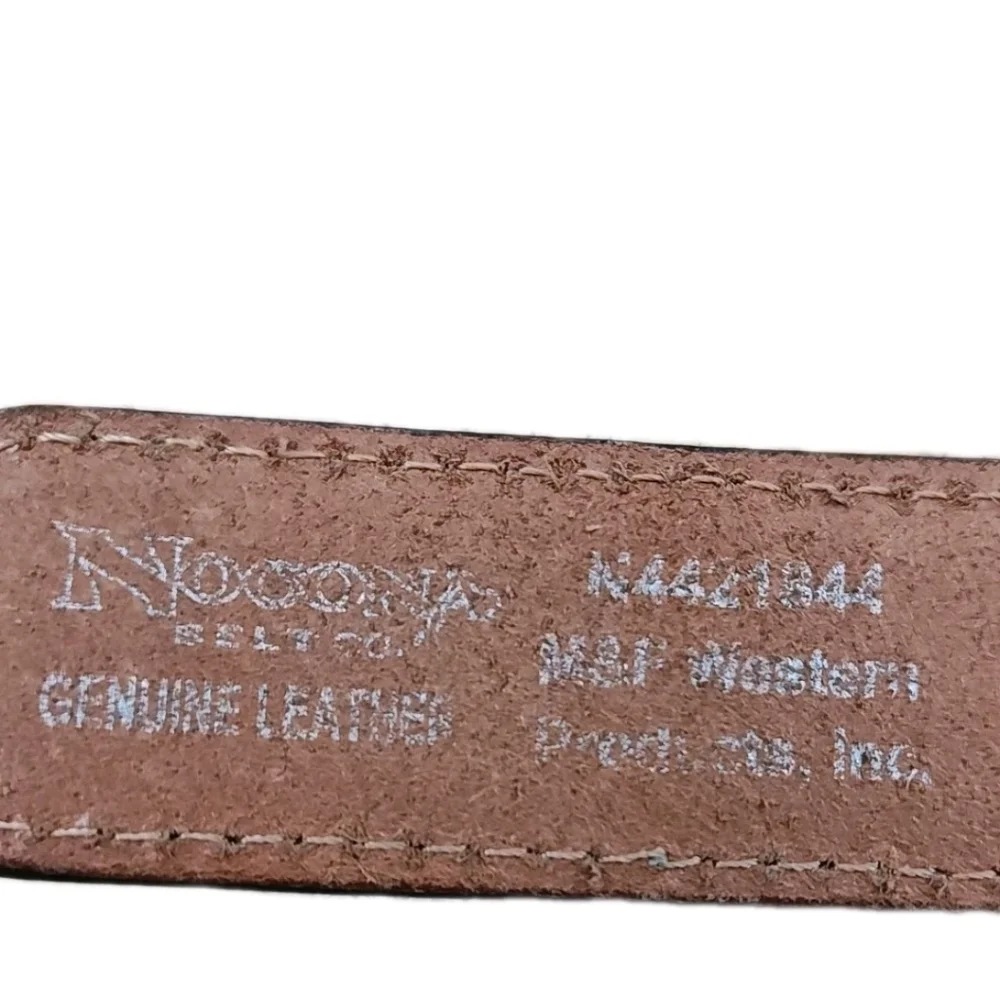 Nocona 4421844 3D Bullriders Silver Buckle Brown Leather Belt Boy Sz 24 23-28